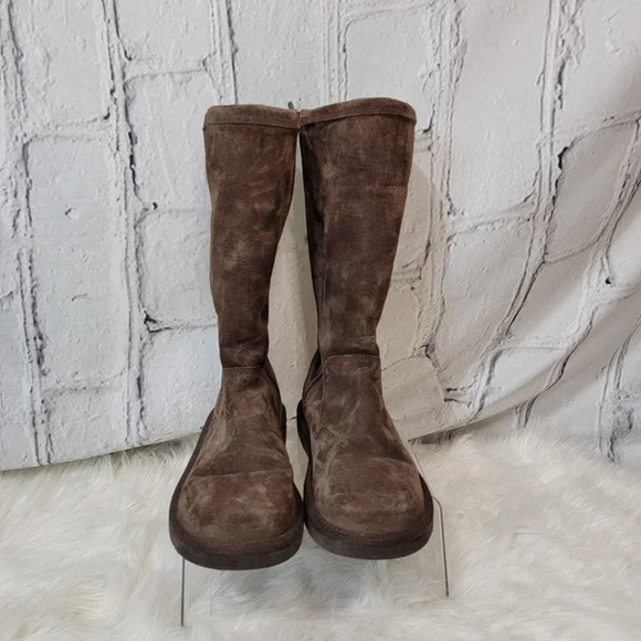UGG Australia Roslyn Womens Brown Suede Zip Side Tall Shearling Winter Boots 7 - Picture 5 of 15